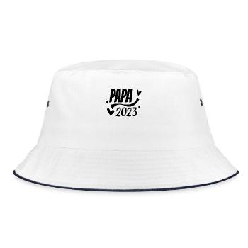 Vater 2023 - Papa 2023 - Papa werden - Bucket Hat - Weiß/Navy - Vorne