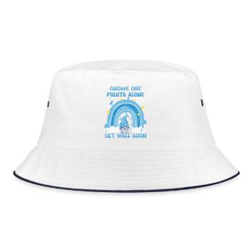 Gnome One Fights Alone Prostate Cancer - Bucket Hat - white/navy - Front