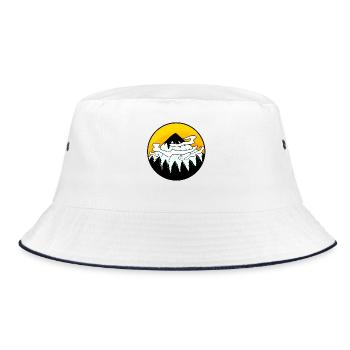 Mountain Mountains Mountain Peaks - Bucket Hat - white/navy - Front