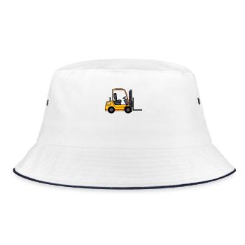 Gabelstapler - Bucket Hat - Weiß/Navy - Vorne