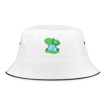 Tent light blue - Bucket Hat - white/navy - Front