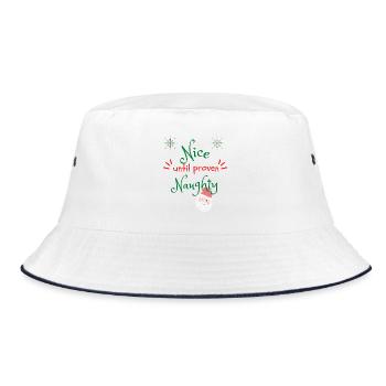 Nice until proven naughty - Christmas - Bucket Hat - Weiß/Navy - Vorne