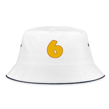 6 - Bucket Hat - white/navy - Front