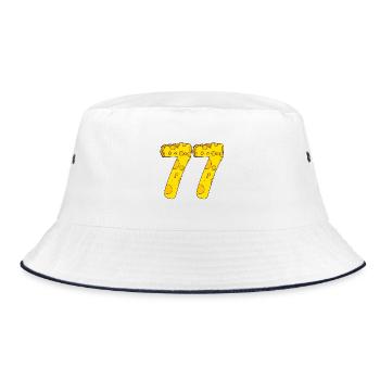 77 Jahre alt - 77. Geburtstag Geschenk - 1977 - Bucket Hat - Weiß/Navy - Vorne