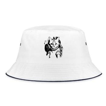 cool cat as DJ - Bucket Hat - white/navy - Front
