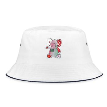 Weihnachtselefant - Bucket Hat - Weiß/Navy - Vorne