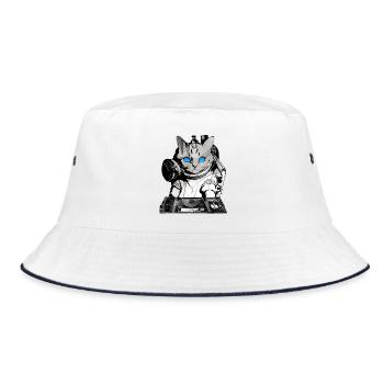 DJ cat avec table de mixage - Bob - blanc/marine - Devant