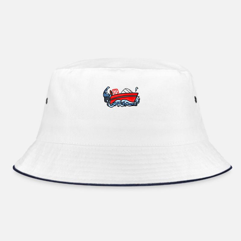 Feuerwehr Boot - Bucket Hat - Weiß/Navy