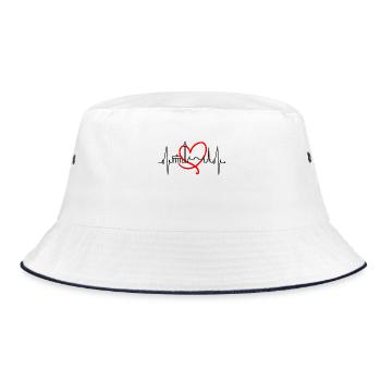 Berlin Skyline Heartbeat Heart Love Love Berliners - Bob - blanc/marine - Devant