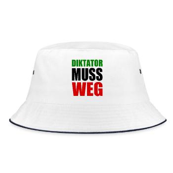 Iran diktator muss weg - Bucket Hat - Weiß/Navy - Vorne