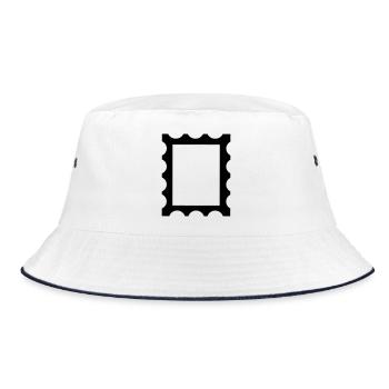 Stamp contour frame - Bucket Hat - white/navy - Front