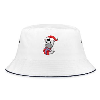 Bébé âne de Noël avec cadeau - Bob - blanc/marine - Devant