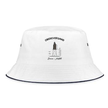 Obereversand Lighthouse, Dorum-Neufeld, North Sea - Bucket Hat - white/navy - Front