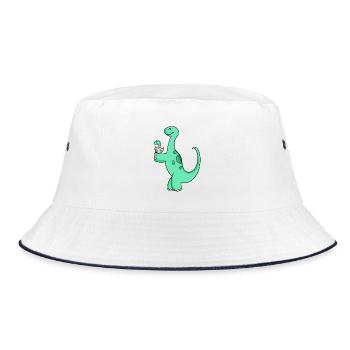 Dinosaur with baby dinosaur - Bucket Hat - white/navy - Front