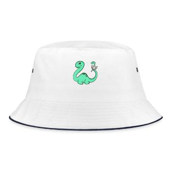 Dinosaur with baby dinosaur - Bucket Hat - white/navy - Front