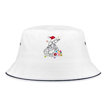 Weihnachten, Weihnachtsfest - Bucket Hat - Weiß/Navy - Vorne