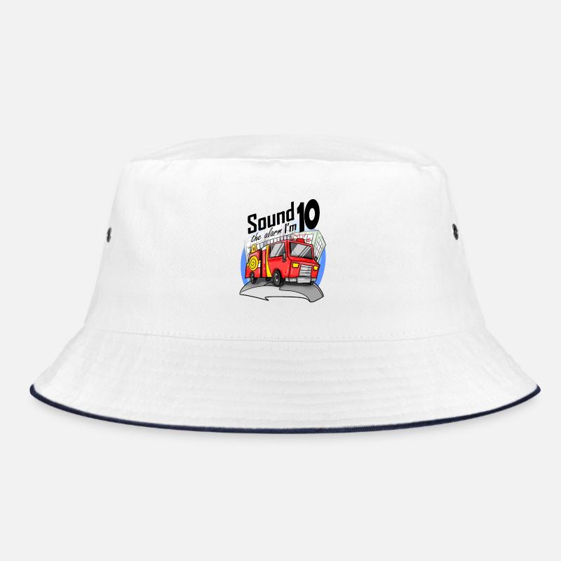 10 years old Young fire brigade fire engine car Bucket Hat