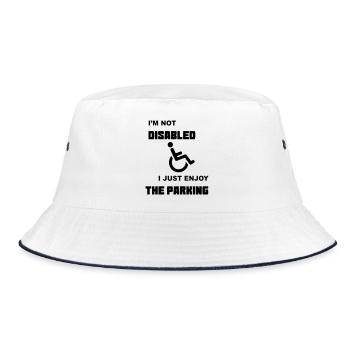 Ich bin nur im Rollstuhl zum Parken * - Bucket Hat - Weiß/Navy - Vorne