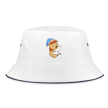 Bison - Bucket Hat - Weiß/Navy - Vorne