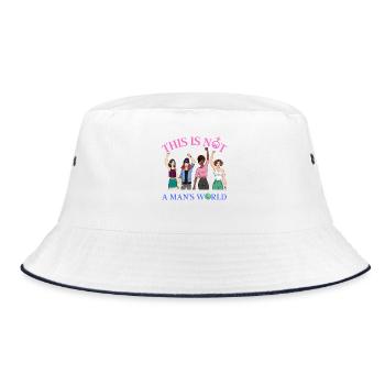This is not a Man's world - Feminist T-Shirt - Bucket Hat - Weiß/Navy - Vorne