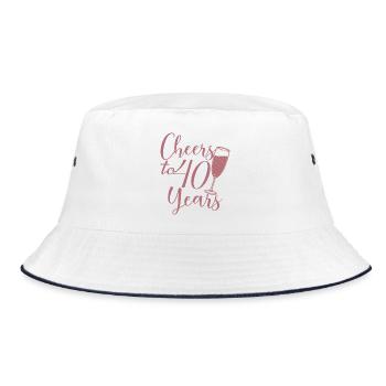 40. Geburtstag Frauen für sie Prost auf 40 Jahre alt - Bucket Hat - Weiß/Navy - Vorne