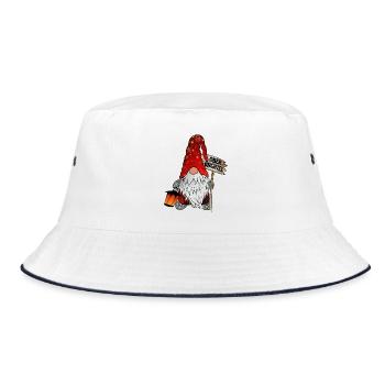 Ober Wichtel Weihnachts Gnom - Bucket Hat - Weiß/Navy - Vorne
