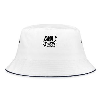 Oma 2023 - Werdende Oma 2023 - Bucket Hat - Weiß/Navy - Vorne