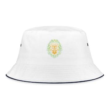 Leaf Lion Green Leaf Mask - Bucket Hat - white/navy - Front