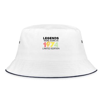 1974 - Born 1974 - Year of construction 1974 - Bucket Hat - white/navy - Front