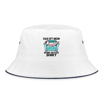 Home Office Büro - Bucket Hat - Weiß/Navy - Vorne