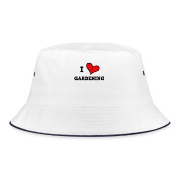 I love gardening - Bucket Hat - white/navy - Front