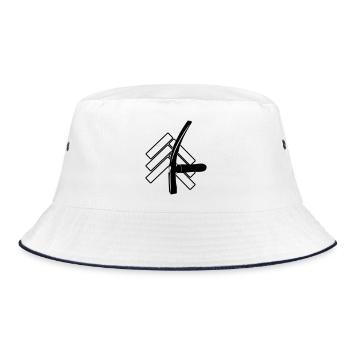 Logo paving stones and street hammer - Bucket Hat - white/navy - Front