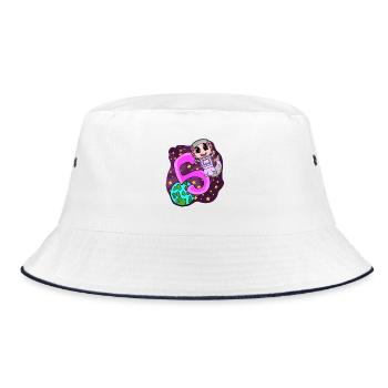 5 Birthday Axolotl - 5 years old - I am 5 - Bucket Hat - white/navy - Front