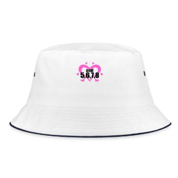 Tanzen Tanz Tanzkurs Rhythmus - Bucket Hat - Weiß/Navy - Vorne