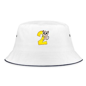 2 ans - 2 ans d’anniversaire avec motif animal - Bob - blanc/marine - Devant