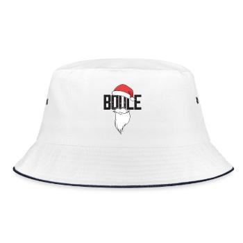 Boule Santa Petanque Outfit für Bouler zum boulen - Bucket Hat - Weiß/Navy - Vorne