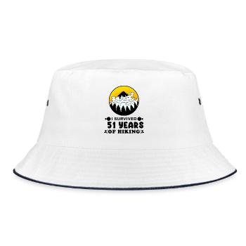 Mountain Wanderer 51st Birthday 51 years old Gift - Bucket Hat - white/navy - Front