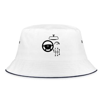 Car interior - Bucket Hat - white/navy - Front