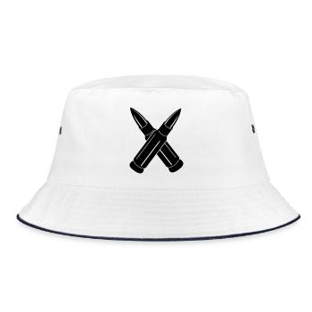 Two bullets crossed - Bucket Hat - white/navy - Front