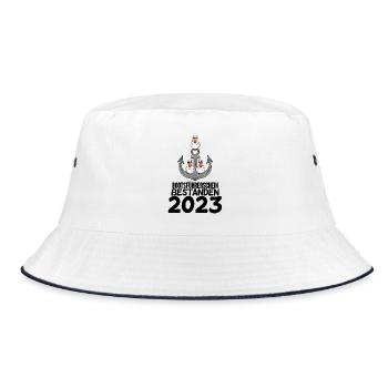 Bootsführerschein 2023 Motorboot Geschenk - Bucket Hat - Weiß/Navy - Vorne
