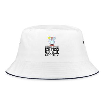Grömitz Spruch Sprüche - Bucket Hat - Weiß/Navy - Vorne