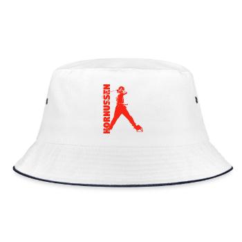 Hornussen - Bucket Hat - Weiß/Navy - Vorne