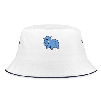 Nilpferd von hinten - Nilpferd Hintern - Nilpferd - Bucket Hat - Weiß/Navy - Vorne