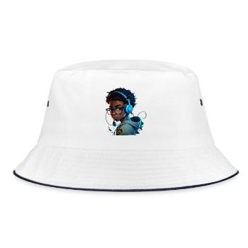 Personnage de jeu numérique avec casque - Bob - blanc/marine - Devant