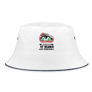 Mountain Wanderer 47th Birthday 47 years old Gift - Bucket Hat - white/navy - Front