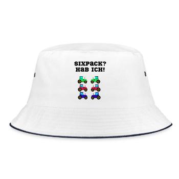 trecker sixpack kinder traktor - Bucket Hat - Weiß/Navy - Vorne