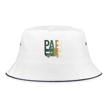 PAPI en Camping-car camouflage chasse et pêche - Bob - blanc/marine - Devant