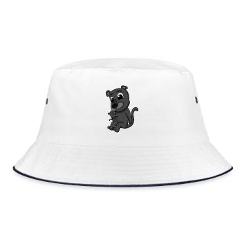 Schwarzer Panther Familie - Schwarzer Panther - Bucket Hat - Weiß/Navy - Vorne