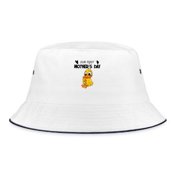 Muttertag - erster Muttertag Geschenk - Bucket Hat - Weiß/Navy - Vorne