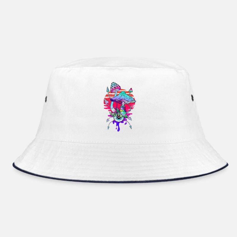 Psychedelic Magic Mushrooms Vaporwave Bucket Hat
